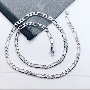Sterling Silver 17.5” Figaro Chain
